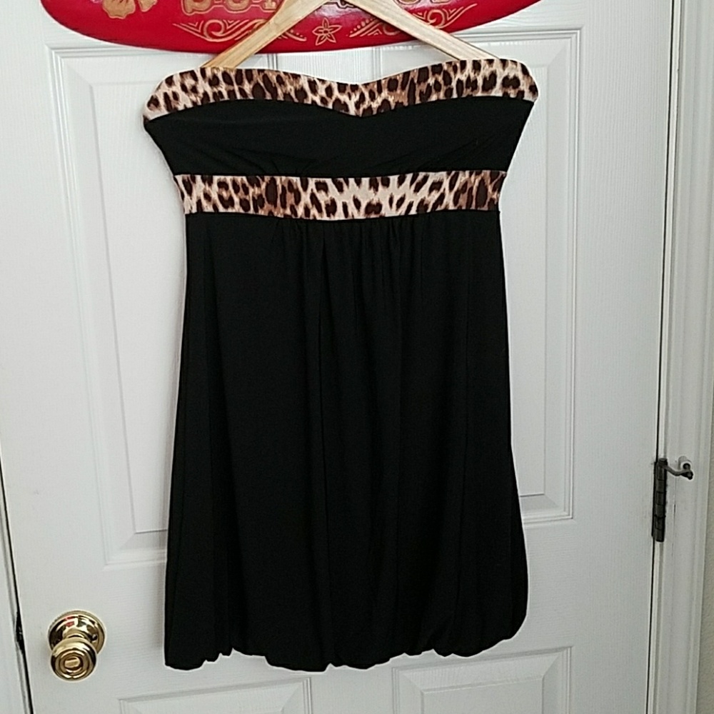 Black strapless dress